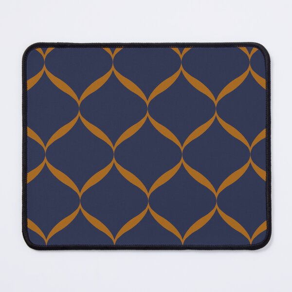 Item preview, Moroccan Ogee Pattern Blue 4.1 Orange Ribbon designed and sold by Old Urban Farmhouse Design Studio.