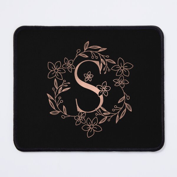 Item preview, Cute Rose Gold Floral Monogram S designed and sold by ModernStyleBoho.