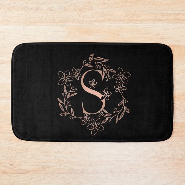 Item preview, Cute Rose Gold Floral Monogram S designed and sold by ModernStyleBoho.