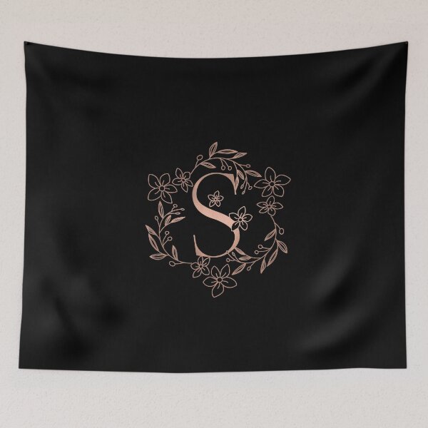 Item preview, Cute Rose Gold Floral Monogram S designed and sold by ModernStyleBoho.