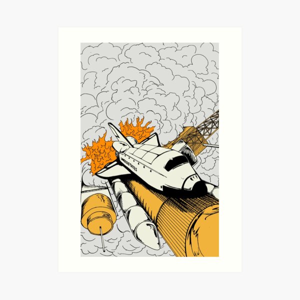 Shuttle Launch Art Print