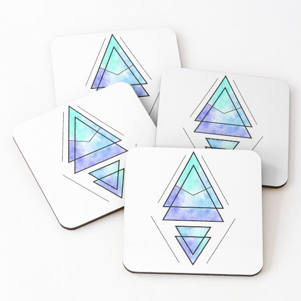 Artikelvorschau, Geometric Triangles - Blue, Teal, Indigo entworfen und verkauft von TheeForestFox Shop.