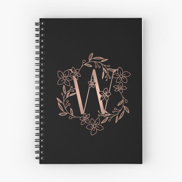 Item preview, Cute Rose Gold Floral Monogram W designed and sold by ModernStyleBoho.