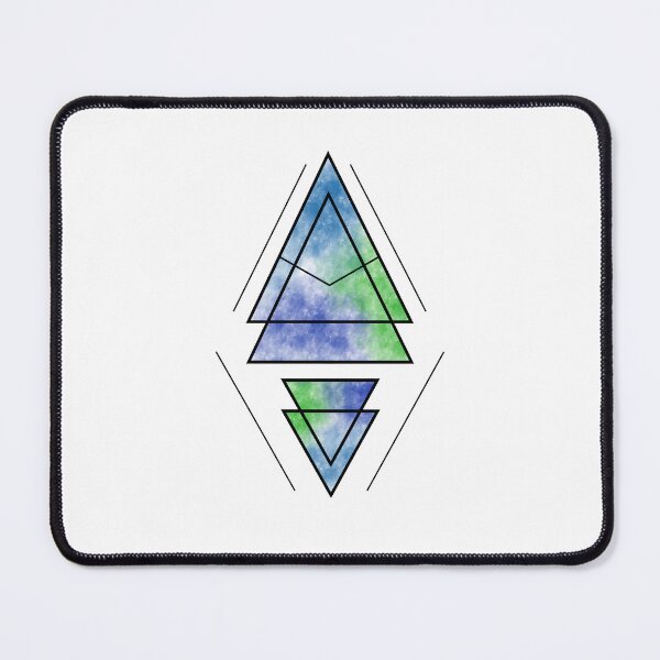 Item preview, Geometric Triangles - Blue, Indigo, Green designed and sold by TheeForestFox Shop.
