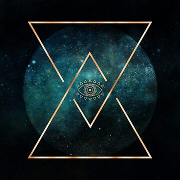 Aperçu de l'œuvre Eye Moon - Mandala bohémien tribal géométrique de naturemagick