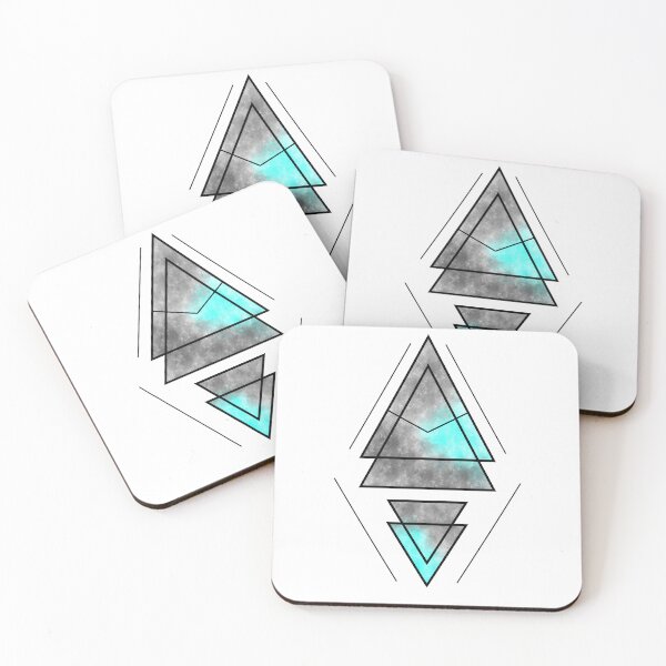 Artikelvorschau, Geometric Triangles - Teal, Grey entworfen und verkauft von TheeForestFox Shop.