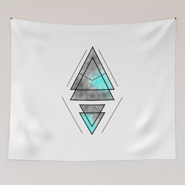 Item preview, Geometric Triangles - Teal, Grey designed and sold by TheeForestFox Shop.
