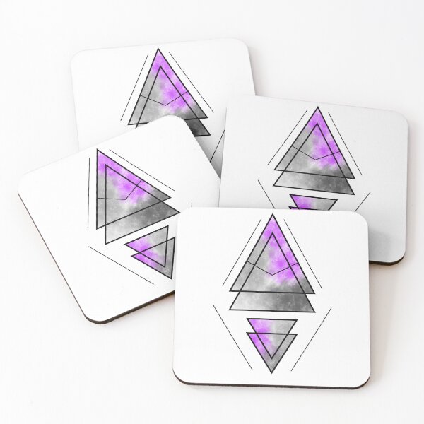 Artikelvorschau, Geometric Triangles - Purple, Grey entworfen und verkauft von TheeForestFox Shop.