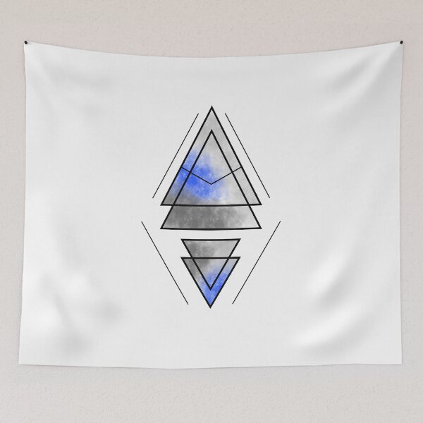 Item preview, Geometric Triangles - Indigo, Grey designed and sold by TheeForestFox Shop.