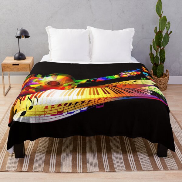 Item preview, Colorful guitar and piano with music notes designed and sold by FGCART.