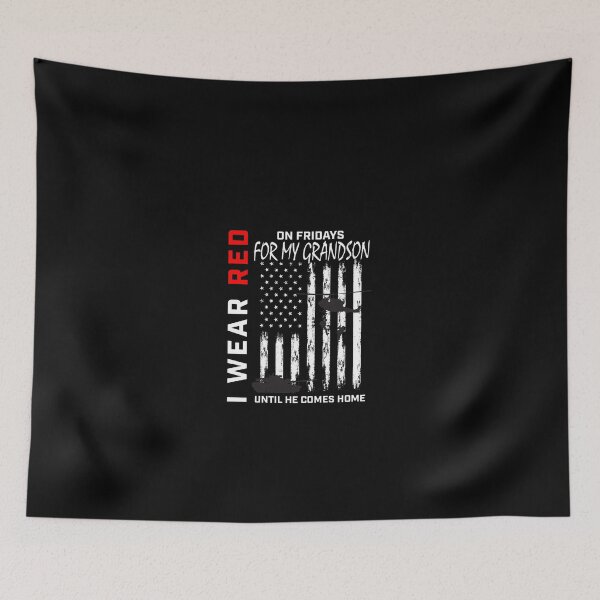 Item preview, Red On Fridays Grandson Veterans Remember Deployed USA Flag designed and sold by Manveersh.