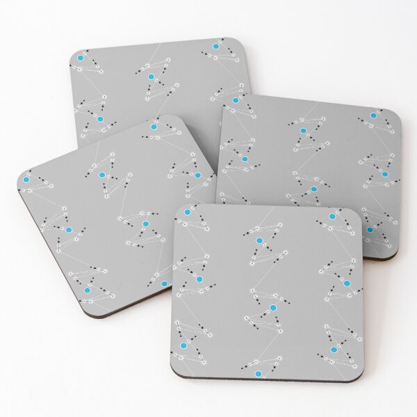 Item preview, Edgy molecules on light grey designed and sold by mixMixtli.