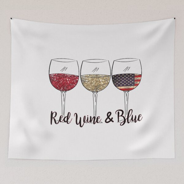 Item preview, Red Wine & Blue 4th of July wine Red White Blue Wine Glasses T Shirt designed and sold by Anthony-Wilson.