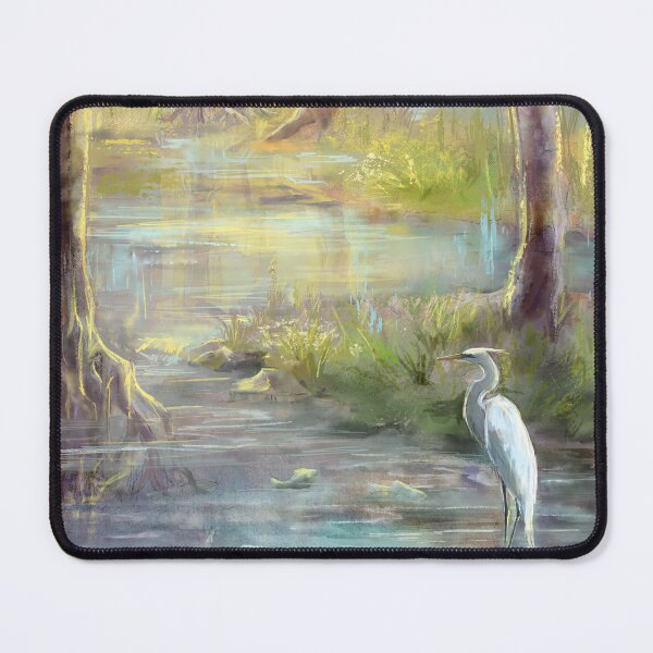 Item preview, Sunrise in spring forest with white egret designed and sold by CatCarrot.