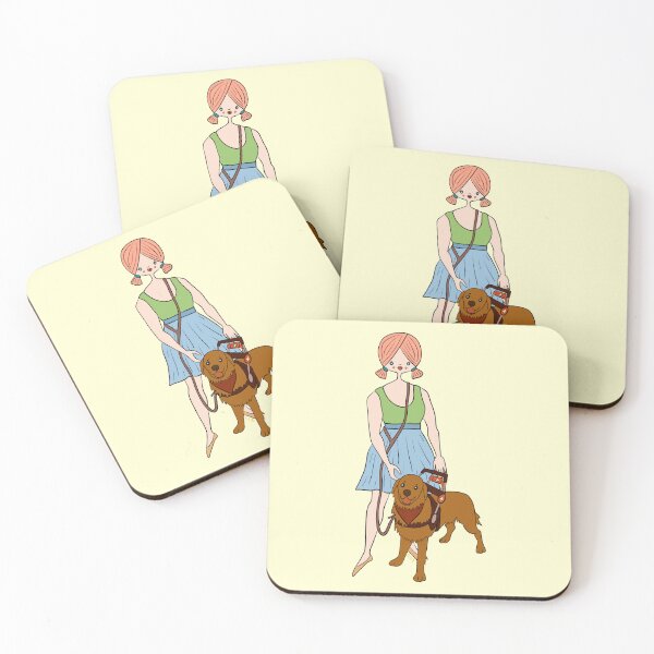 Item preview, Cute Girl With Service Dog (yellow) designed and sold by misslovelymess.