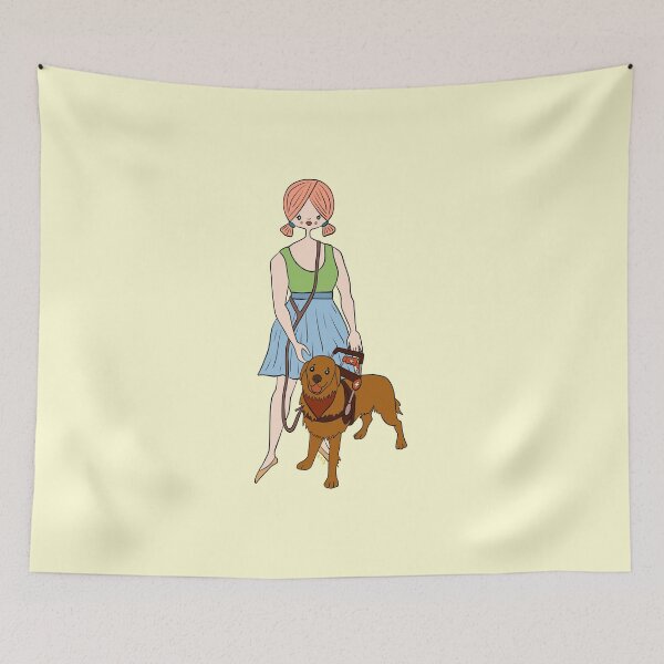 Item preview, Cute Girl With Service Dog (yellow) designed and sold by misslovelymess.