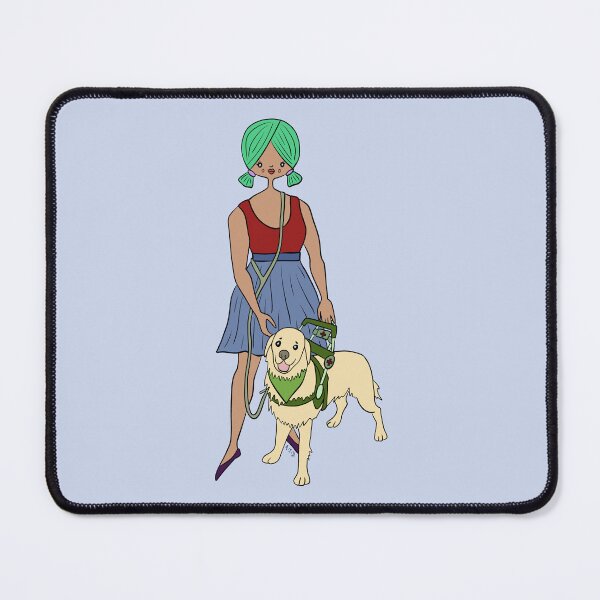 Item preview, Cute Girl With Service Dog (blue) designed and sold by misslovelymess.