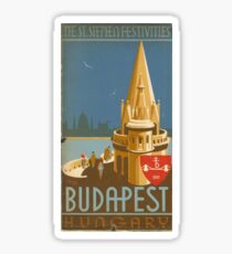Budapest vintage poster sticker Sticker