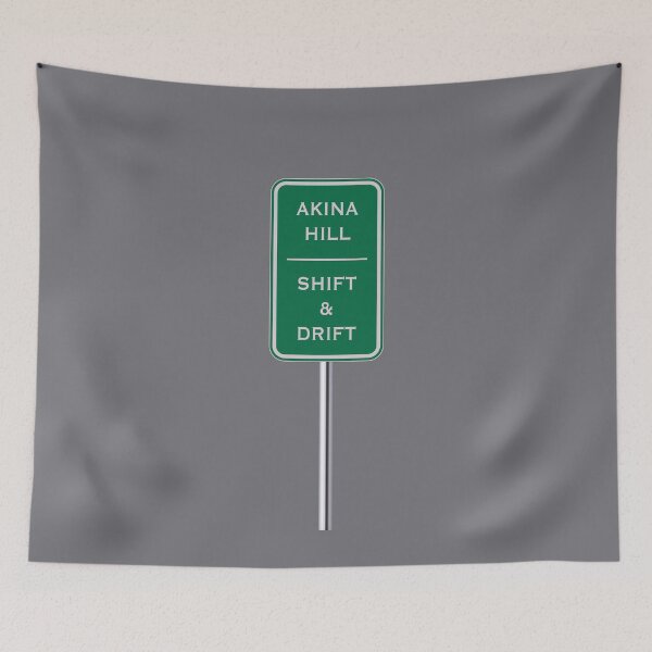 Artikelvorschau, Akina-Straßenschild! (auf Grau) entworfen und verkauft von epinkb.