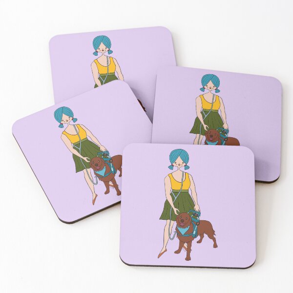 Item preview, Cute Girl With Service Dog (purple) designed and sold by misslovelymess.
