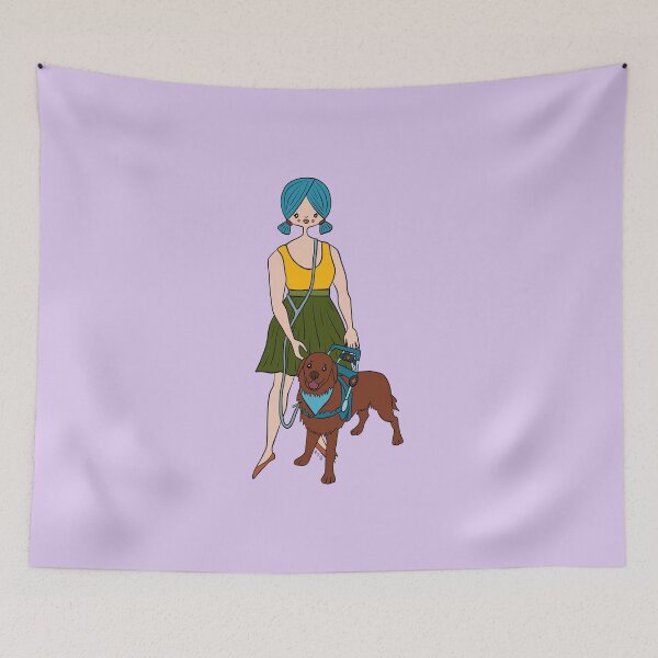 Item preview, Cute Girl With Service Dog (purple) designed and sold by misslovelymess.