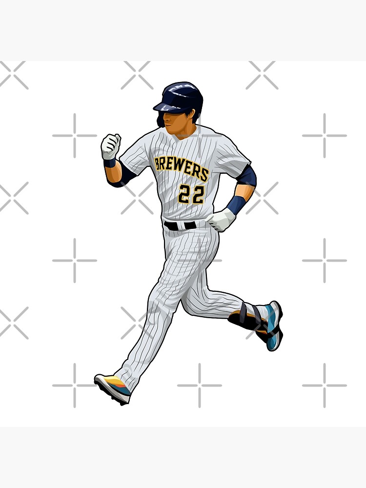 Christian Yelich Jersey Art Milwaukee Brewers MLB Wall Art 