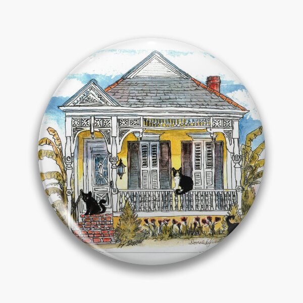 Item preview, Cats At Home At Their Yellow Victorian Style House In The French Quarter designed and sold by DonSylvester.