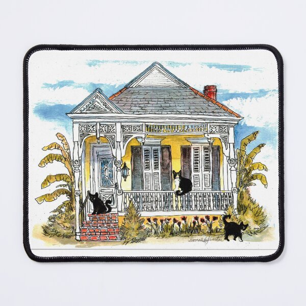 Item preview, Cats At Home At Their Yellow Victorian Style House In The French Quarter designed and sold by DonSylvester.