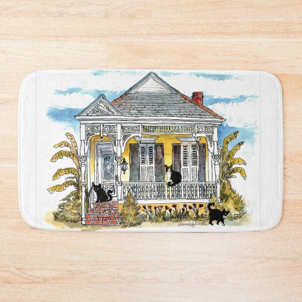 Item preview, Cats At Home At Their Yellow Victorian Style House In The French Quarter designed and sold by DonSylvester.