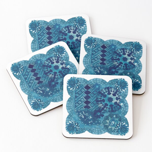 Item preview, Cyanotype Collage Doilies Floral Perfume designed and sold by Janet Carlson.