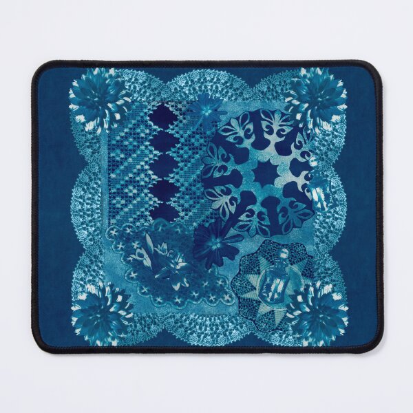 Artikelvorschau, Cyanotype Collage Doilies Floral Perfume entworfen und verkauft von Janet Carlson.