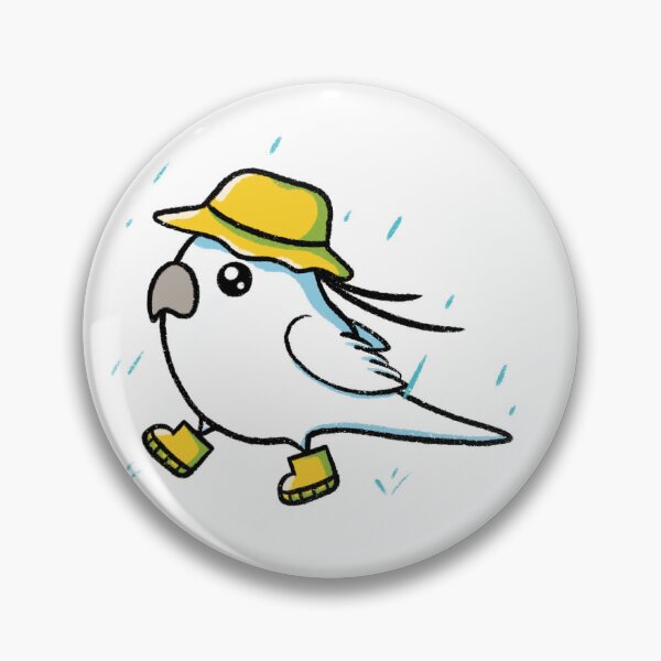 Item preview, Lutino Whiteface Cockatiel in the Rain designed and sold by NoodleSoupotDay.