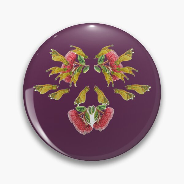 Item preview, Retro kiwiana kowhai and pahutukawa pattern designed and sold by dawnduthie.
