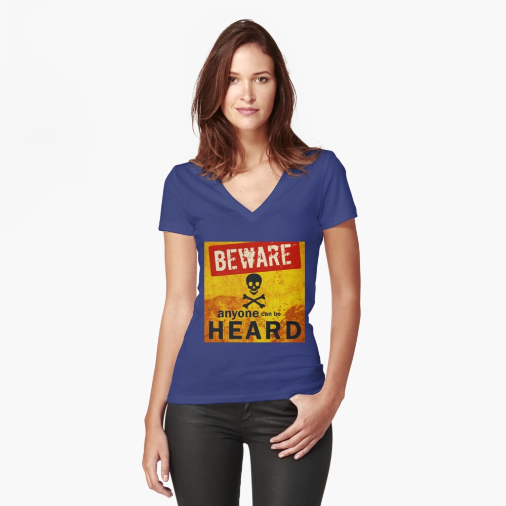 Item preview, Fitted V-Neck T-Shirt designed and sold by poeticdustbin.