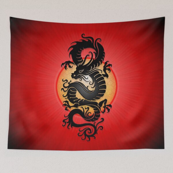 Item preview, Black Chinese Dragon on Red designed and sold by JeffBartels.