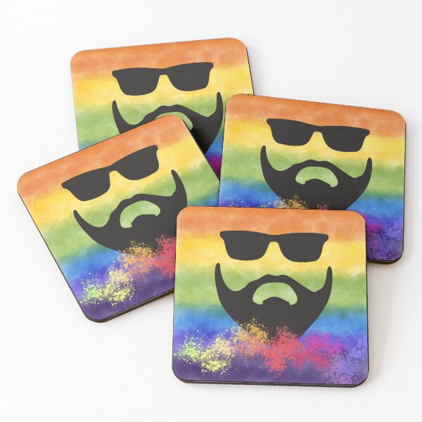 Item preview, Man with beard on rainbow colors designed and sold by Light79.