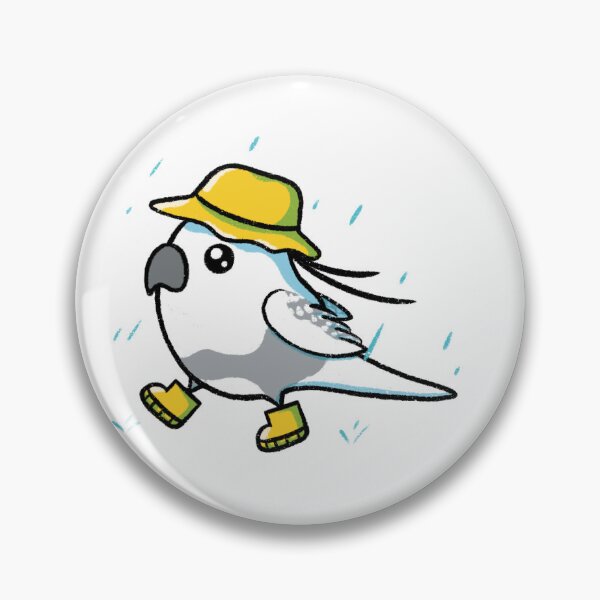 Item preview, Whiteface Pearl Pied Cockatiel in the Rain designed and sold by NoodleSoupotDay.