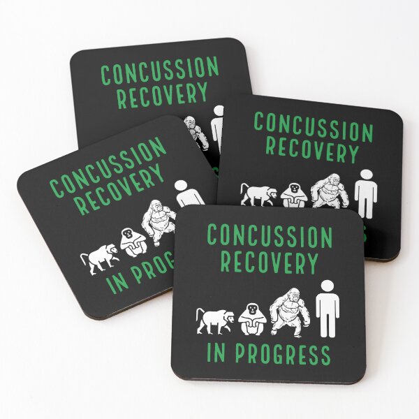 Item preview, witty, self deprecating, funny concussion, concussed, TBI design  on a T-shirt, sticker, and mug designed and sold by smichaeliv.
