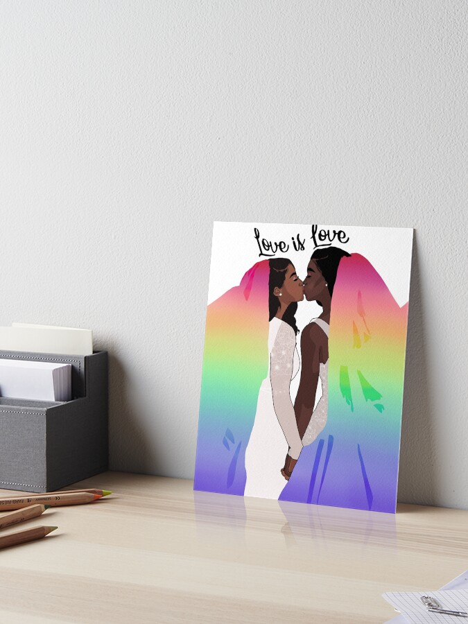 PRIDE Wedding Cute Lesbian Black Couple | Sticker