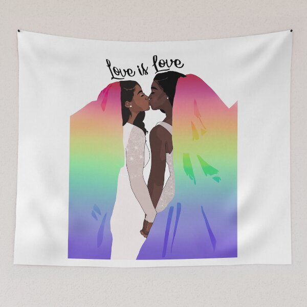Item preview, PRIDE Wedding Cute Lesbian Black Couple designed and sold by chaycreates.