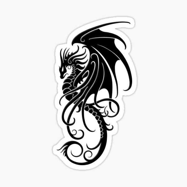 Download Dragon Tattoo Designs Dragon Tattoo Stencil Tribal  Dragon  Tattoo PNG Image with No Background  PNGkeycom