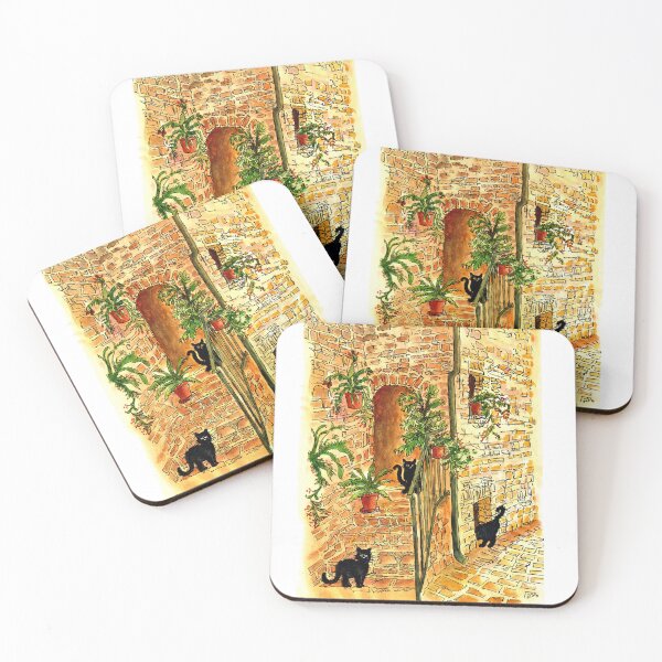 Item preview, Black Cats At Home In Their Stone Alley designed and sold by DonSylvester.