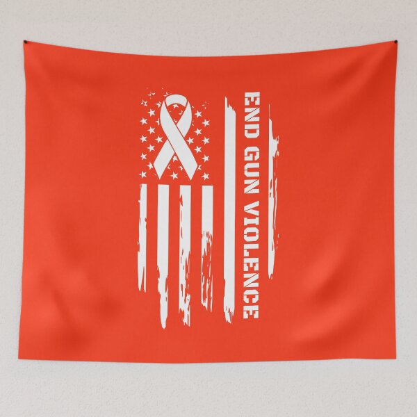 Item preview, End Gun Violence Wear Orange American Flag Vintage designed and sold by RosannaArt.