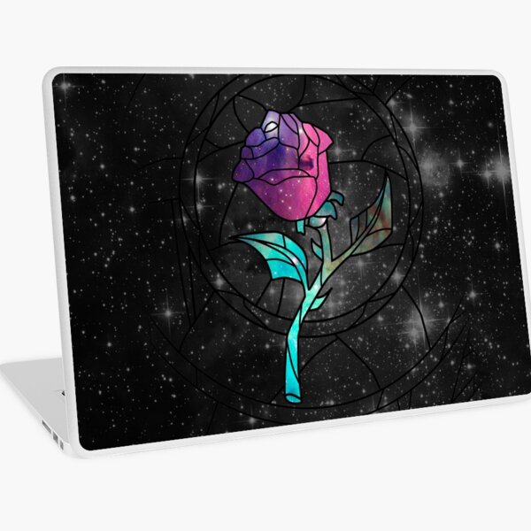 Stained Glass Rose Galaxy Laptop Skin