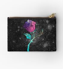 Stained Glass Rose Galaxy Studio Pouch