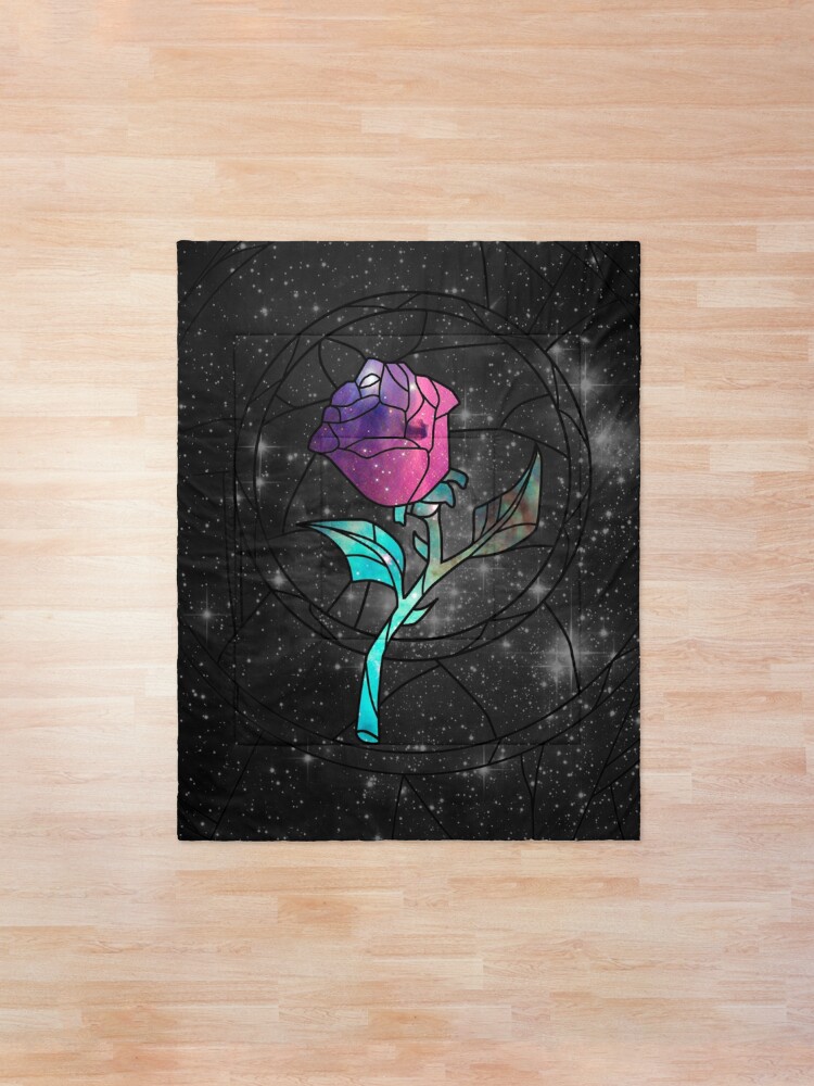 Alternate view of Stained Glass Rose Galaxy Comforter