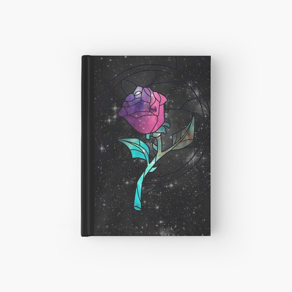 Stained Glass Rose Galaxy Hardcover Journal