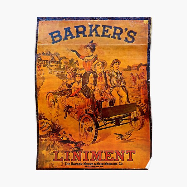 "Vintage Ad Barkers Liniment" Poster for Sale by Overthetopsm Redbubble