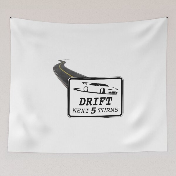 Item preview, DRIFT Next 5 Turns! Road Sign & Roadway (on White) designed and sold by epinkb.