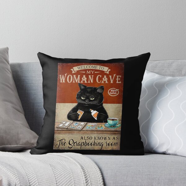 Item preview, black cat scrapbooking room welcome to my woman cave designed and sold by BrennaEirlys.